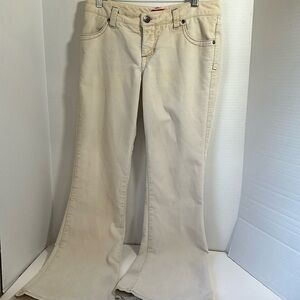 Mossimo light tan corduroy flare leg pants size 5 y2k